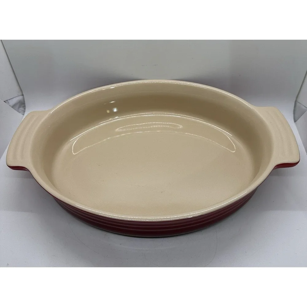 Le Creuset 27cm Oval Baker Casserole Dish Cerise Stoneware Ovenware